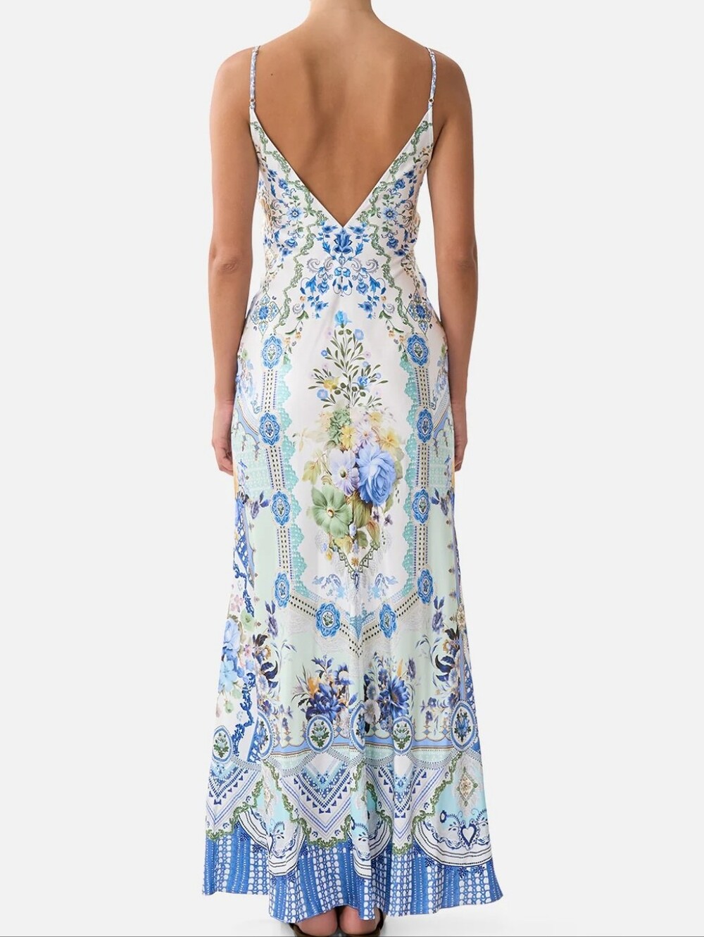 Camilla v neck full length bias slip dress In My homespun heart - Picture 3 of 13